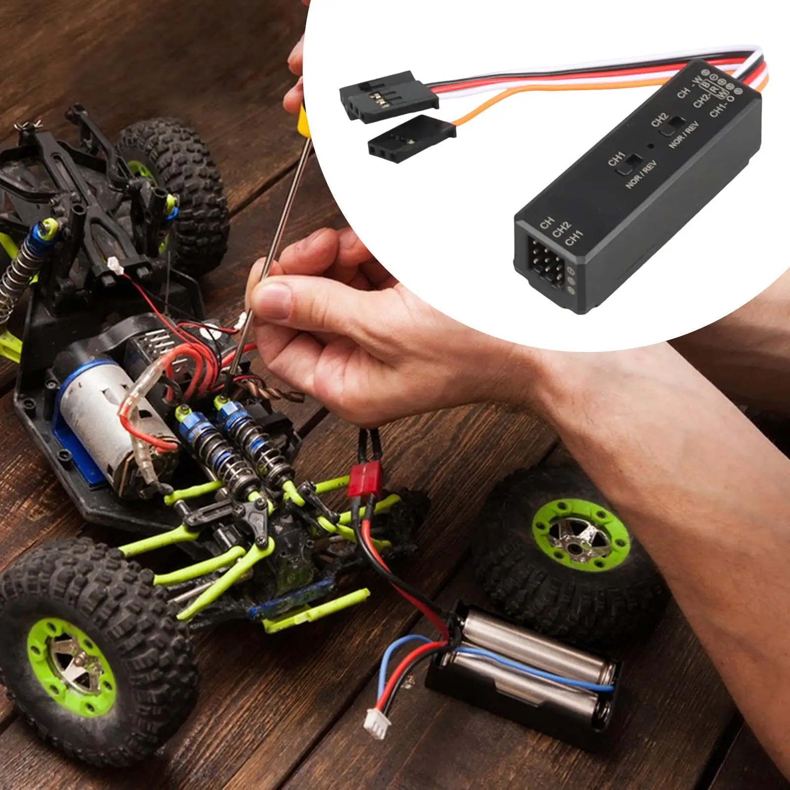 Controlador de luces RC compacto con interruptor y receptor - imagen 5