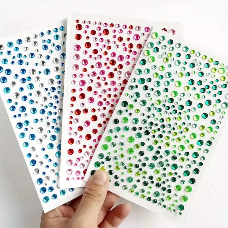 Hoja de pegatinas de diamantes acrílicos mini gemas para manualidades - imagen 4