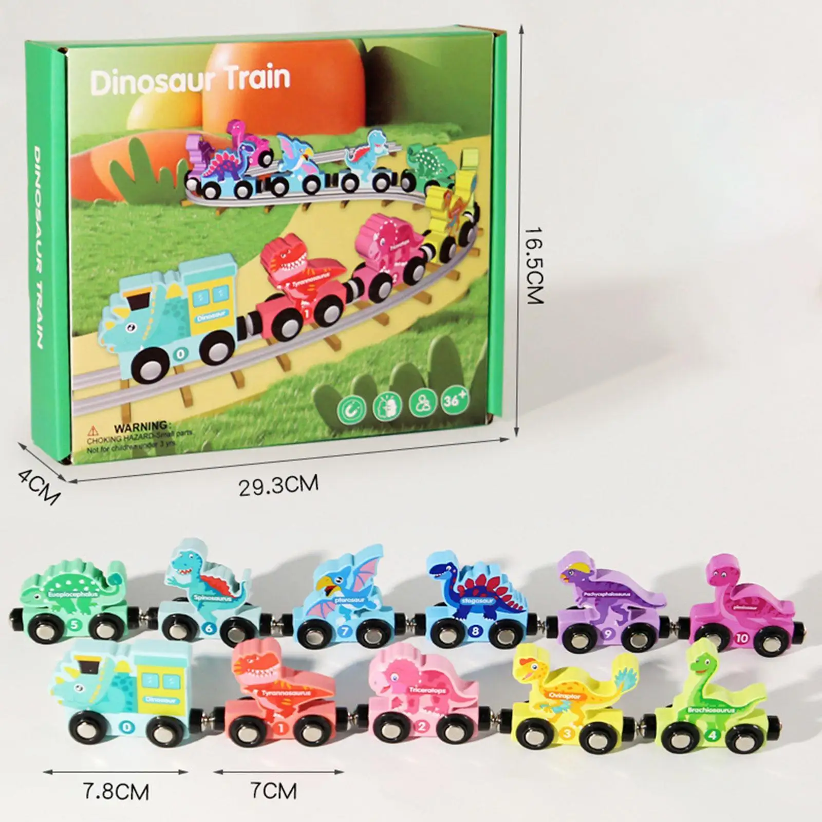 Tren de madera sensorial educativo con números para niños temprano - imagen 5