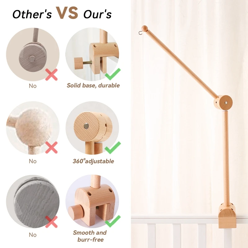 Soporte para móvil de cuna con campana y nube para bebé - imagen 4