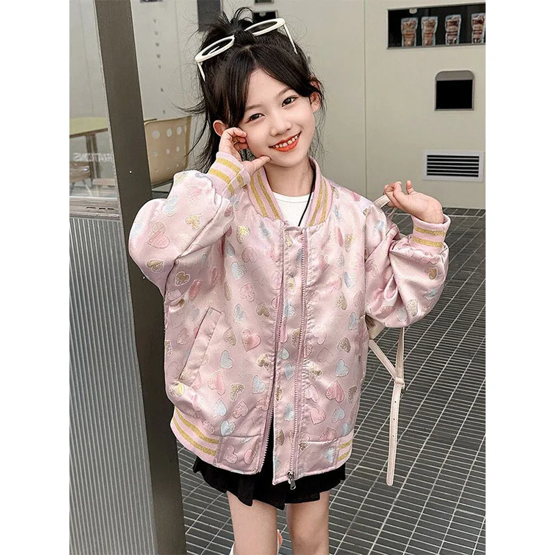 Chaqueta de béisbol ligera para niña con cremallera primavera - imagen 5