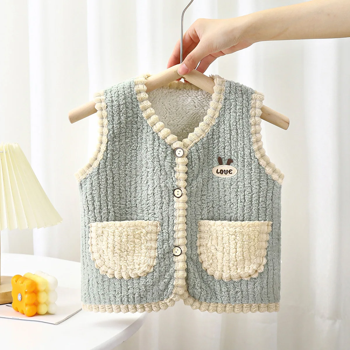Chaleco de terciopelo abombado infantil - Abrigo de invierno calido - imagen 2