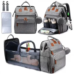 Bolsa de pañales acolchada para bebé – Compartimentos y cama batida