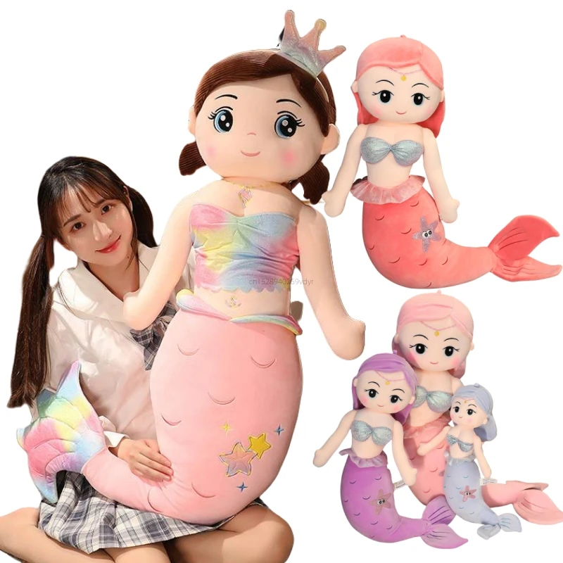 Almohada de peluche sirena estilo tierno para niños y niñas - imagen 2