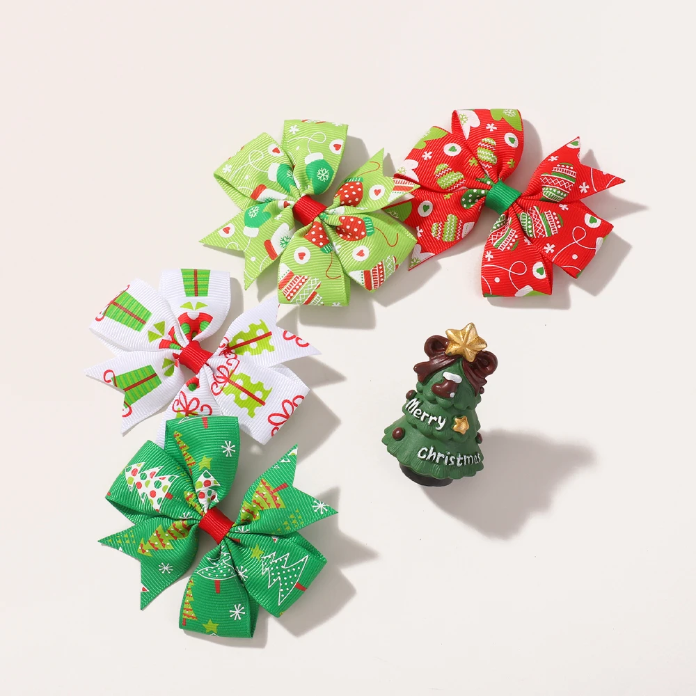 Juego de pinzas navideñas con lazo de molinete para niñas