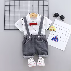 Conjunto verano para bebé: camiseta manga corta y mono – 2 piezas