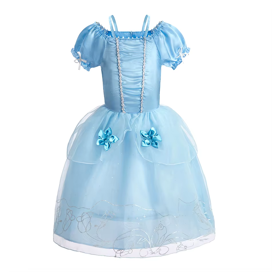 Vestido de ceremonia formal azul cielo para niñas pequeñas - imagen 2