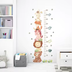 Tabla de crecimiento infantil con regla y pegatinas para altura