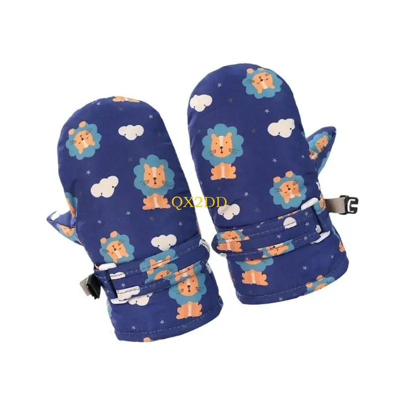 QX2D Guantes de invierno impermeables con forro térmico para niños - imagen 3