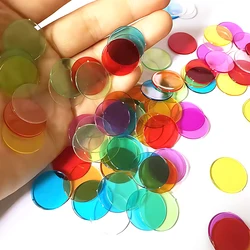 Fichas de bingo redondas multicolor para conteo y juego en mesa