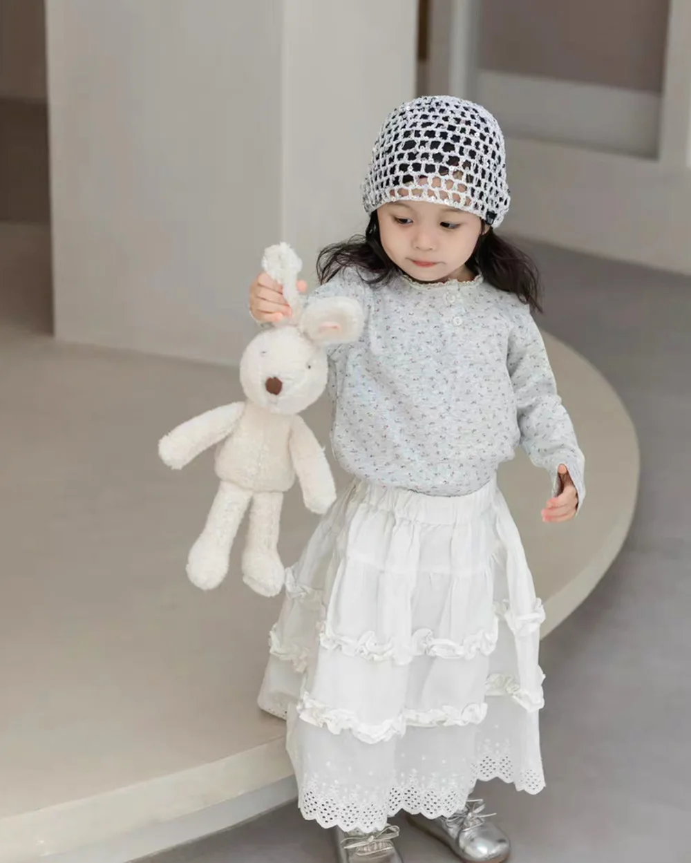 Gorro de purpurina con rejilla para niños, vista frontal