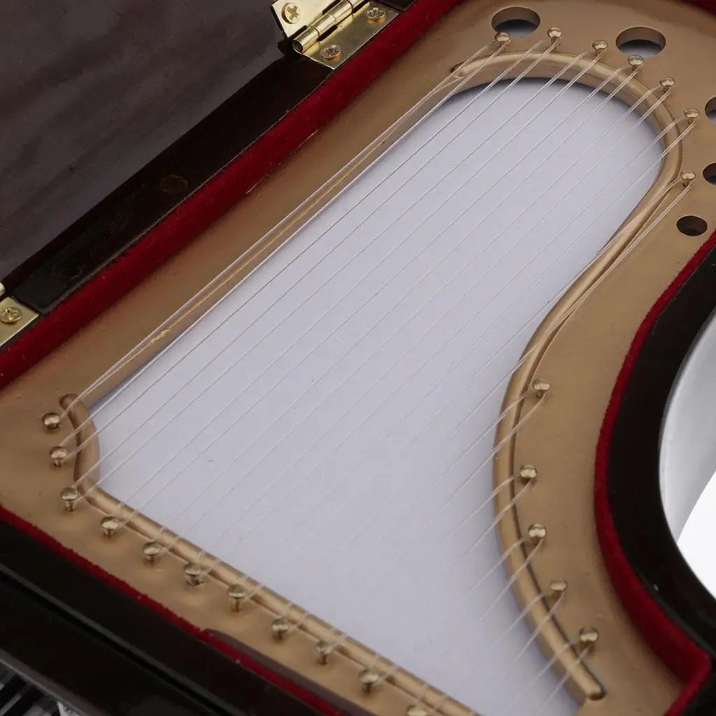 Piano de juguete de madera en miniatura con taburete para muñecas - imagen 2