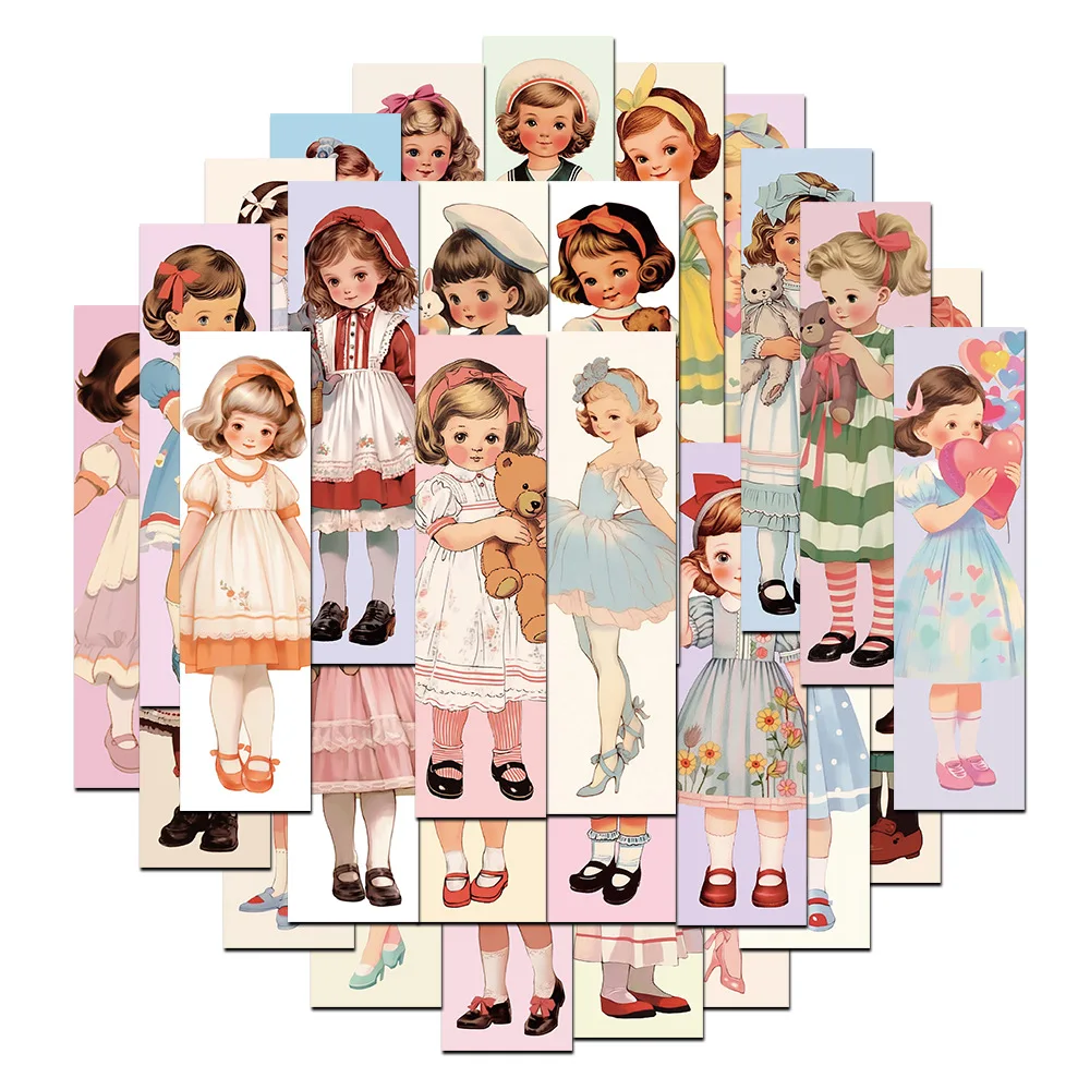 Marcapáginas minimalistas de papel con chicas para lectura - imagen 4