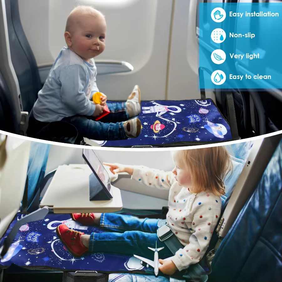 Reposapiés extensible avión portátil – Hamaca viaje bebé cómodo - imagen 3