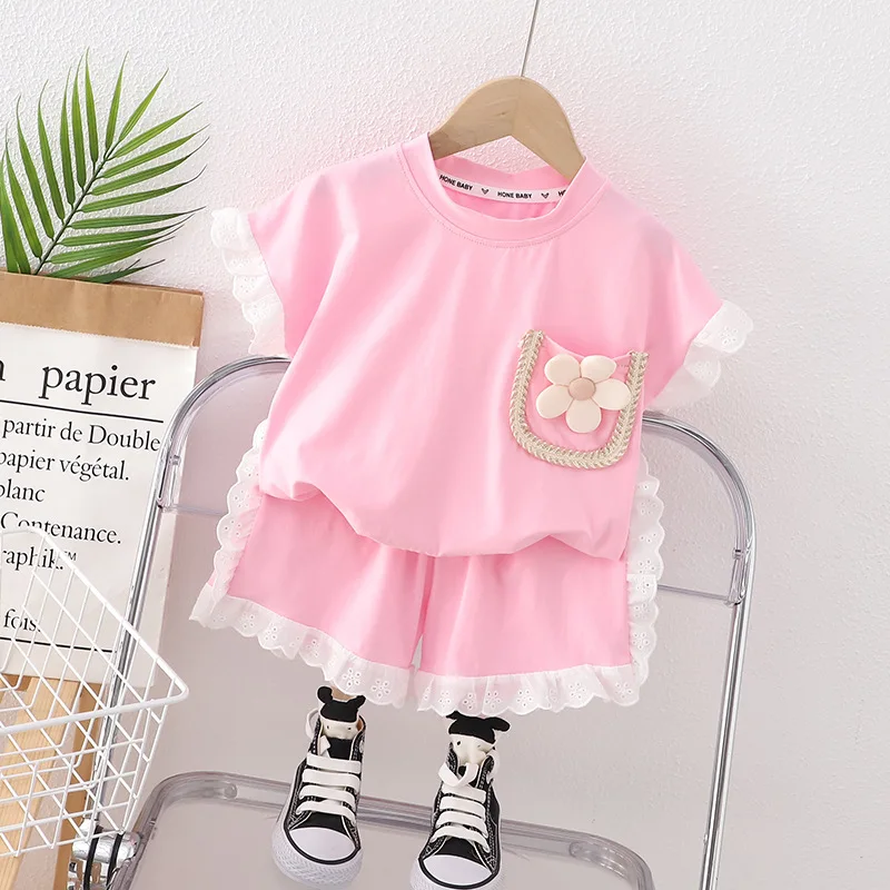 Conjunto de verano para bebé con camiseta y pantalón corto informal