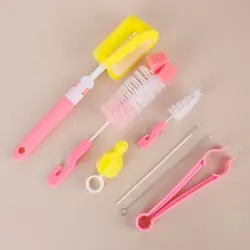 Cepillo para biberones giratorio 360° con boquilla y tetinas