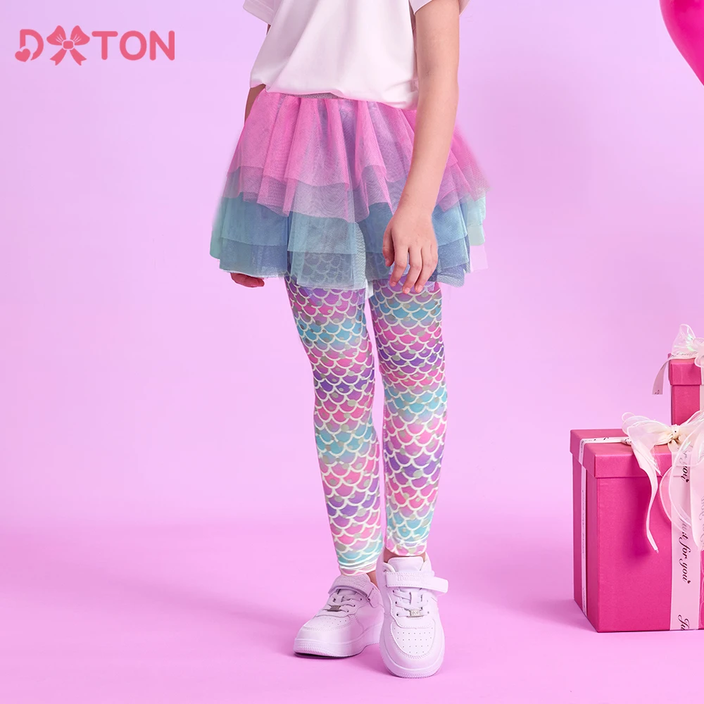 DXTON falda-leggings efecto dos piezas patchwork para niña cómoda - imagen 5