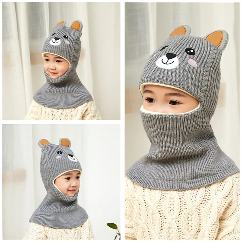 Gorro de invierno bebé de terciopelo con capucha osito - imagen 5