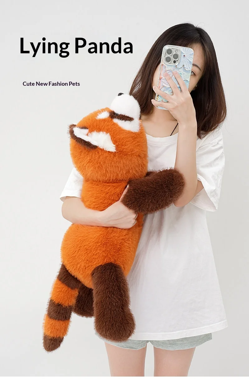 Peluche de panda rojo para abrazar, suave y acogedor