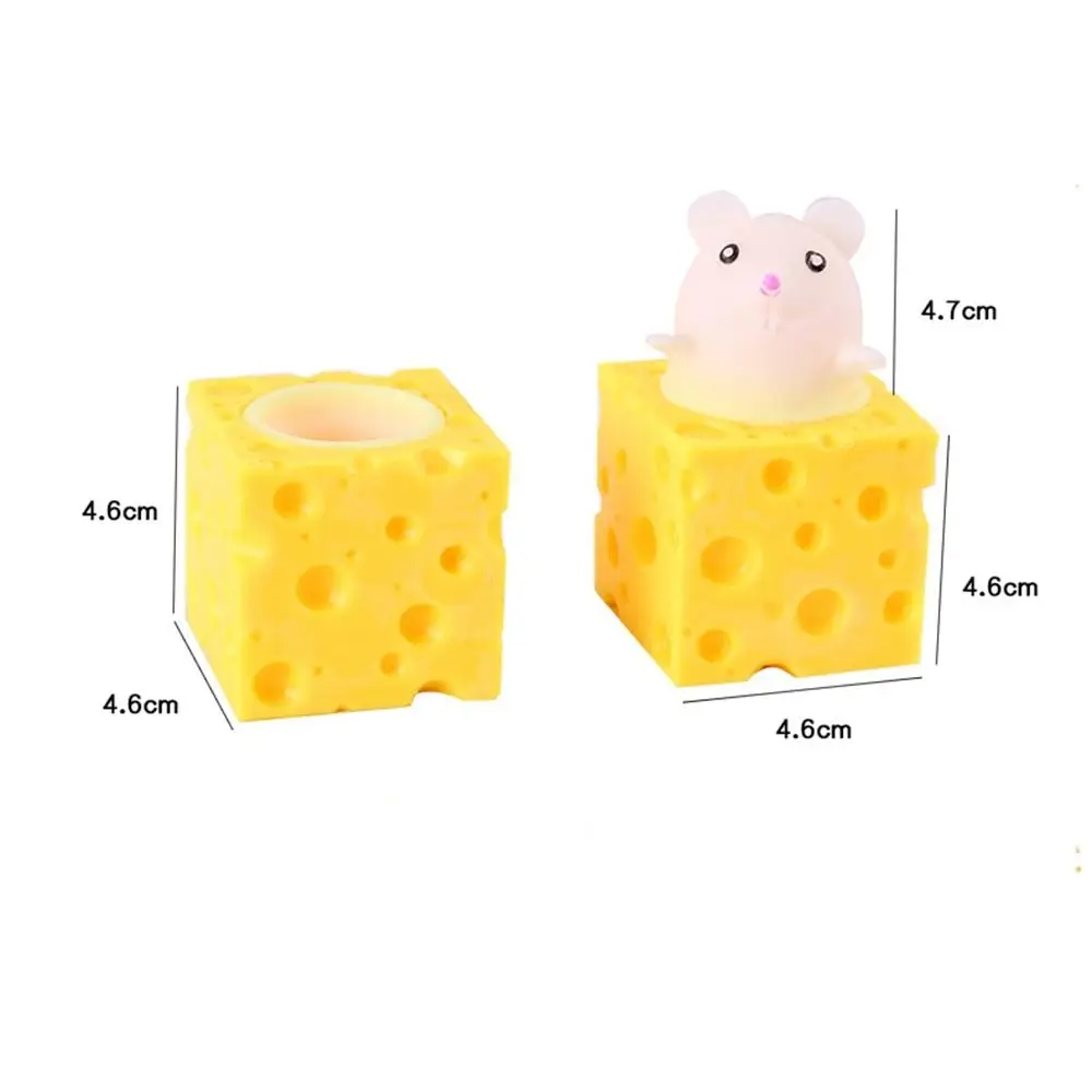 Juguete antiestrés infantil ratón y queso PVC fidget divertido - imagen 4