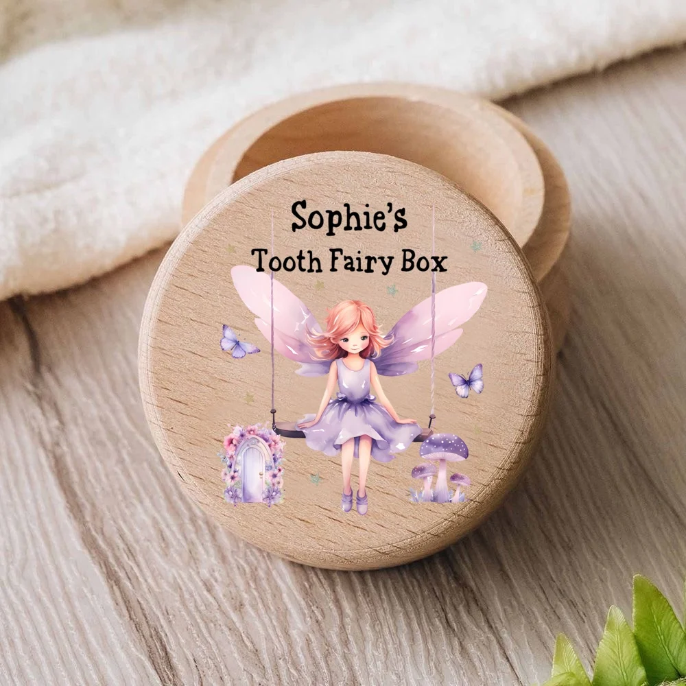 Caja recuerdo diente perdido personalizada de madera para bautizo - imagen 2