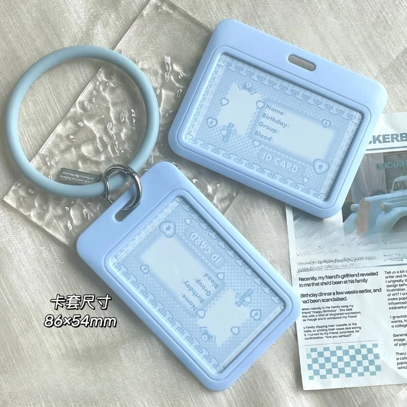 Llavero con pulsera antipérdida azul estilo kawaii