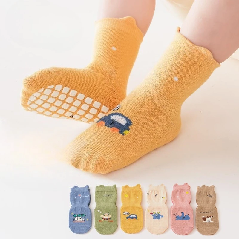 Calcetines antideslizantes de algodón para bebé – Con motivos infantiles - imagen 2