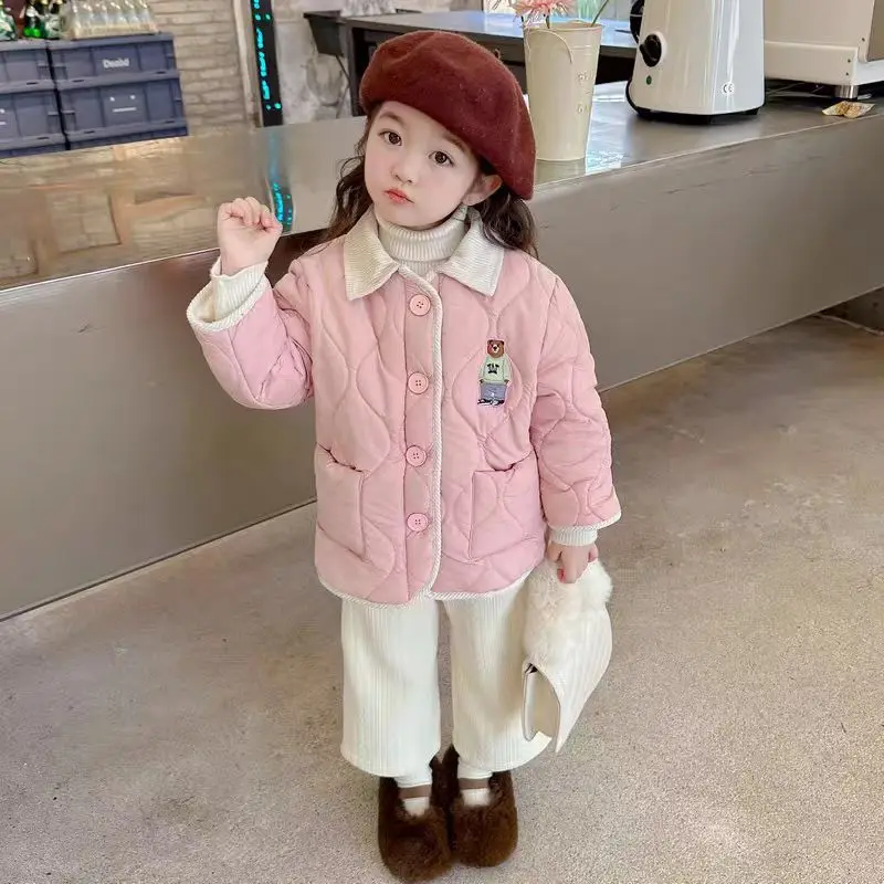 Abrigo acolchado invierno para niña, parkas cálidas de lana - imagen 5