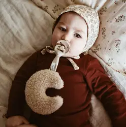 Cadena portachupetes de terciopelo con forma de Luna para bebé