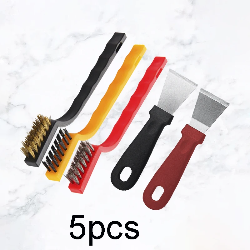 Set de 5 cepillos limpieza anti-grasa para cocina con raspador