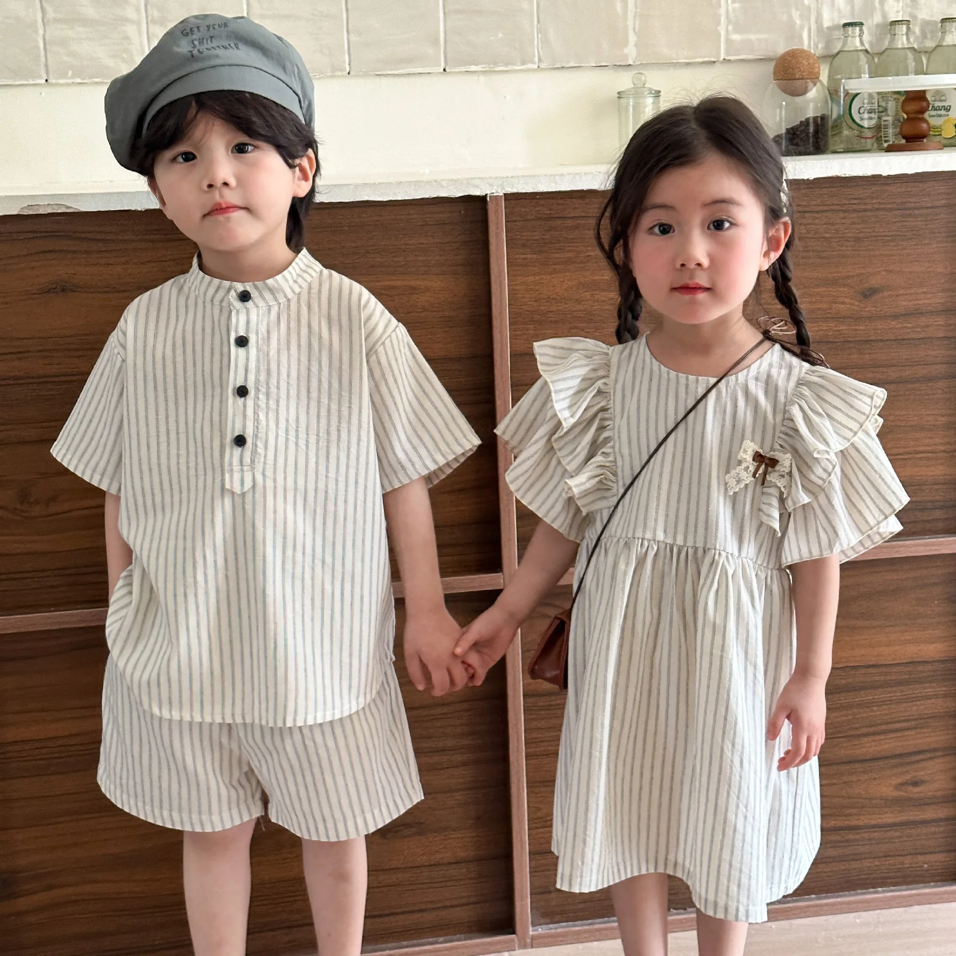 Conjunto verano infantil algodón: camiseta manga corta y shorts