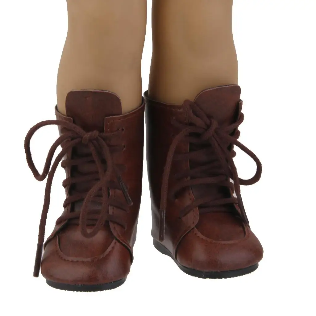 Botas marrones con lazo para diferentes conjuntos de muñeca