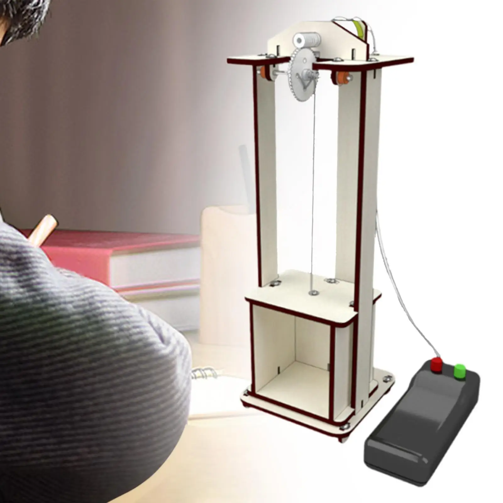 Kit de ciencia con ascensor de madera para niños, montaje - imagen 4