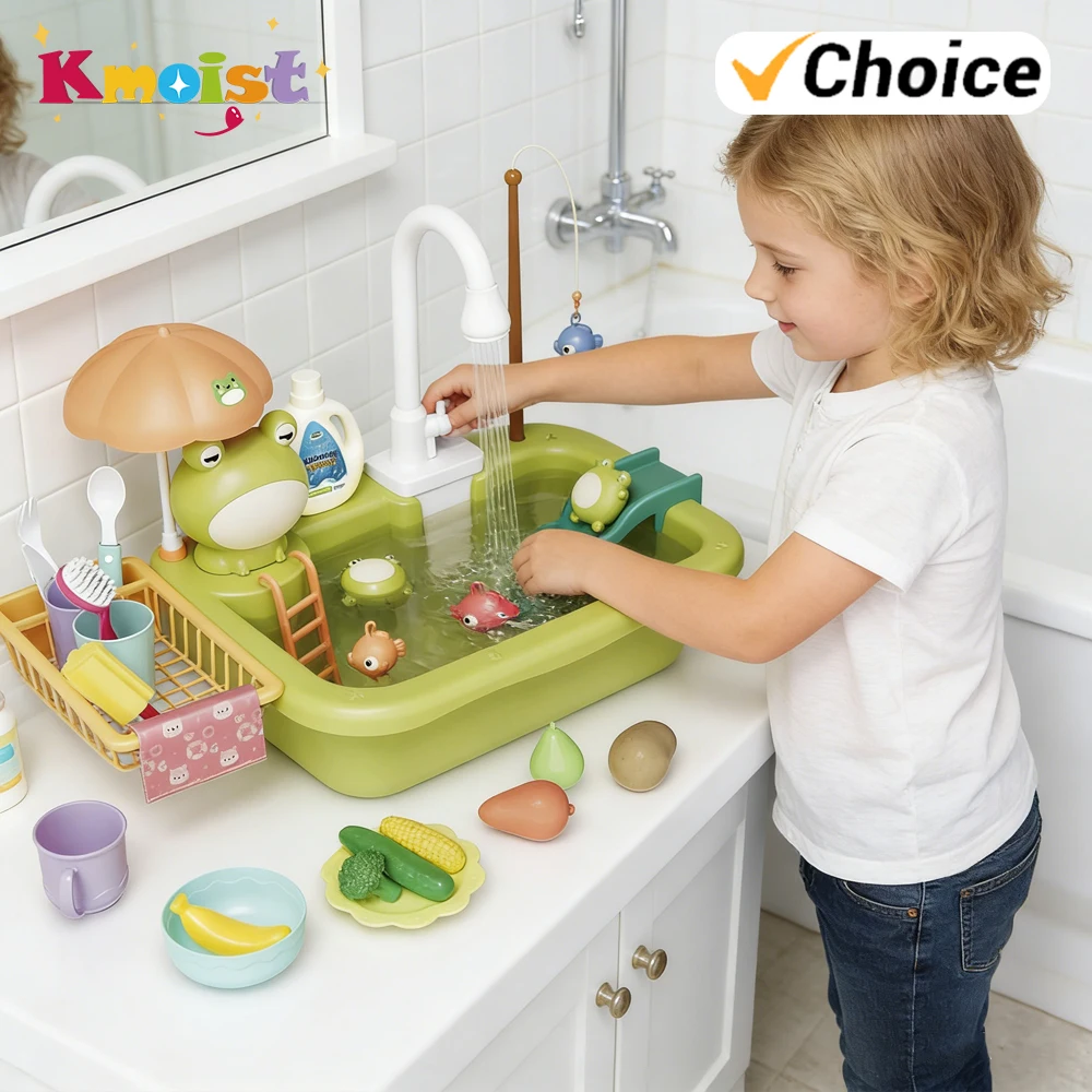 Lavavajillas de juguete con agua para juegos de cocina infantiles