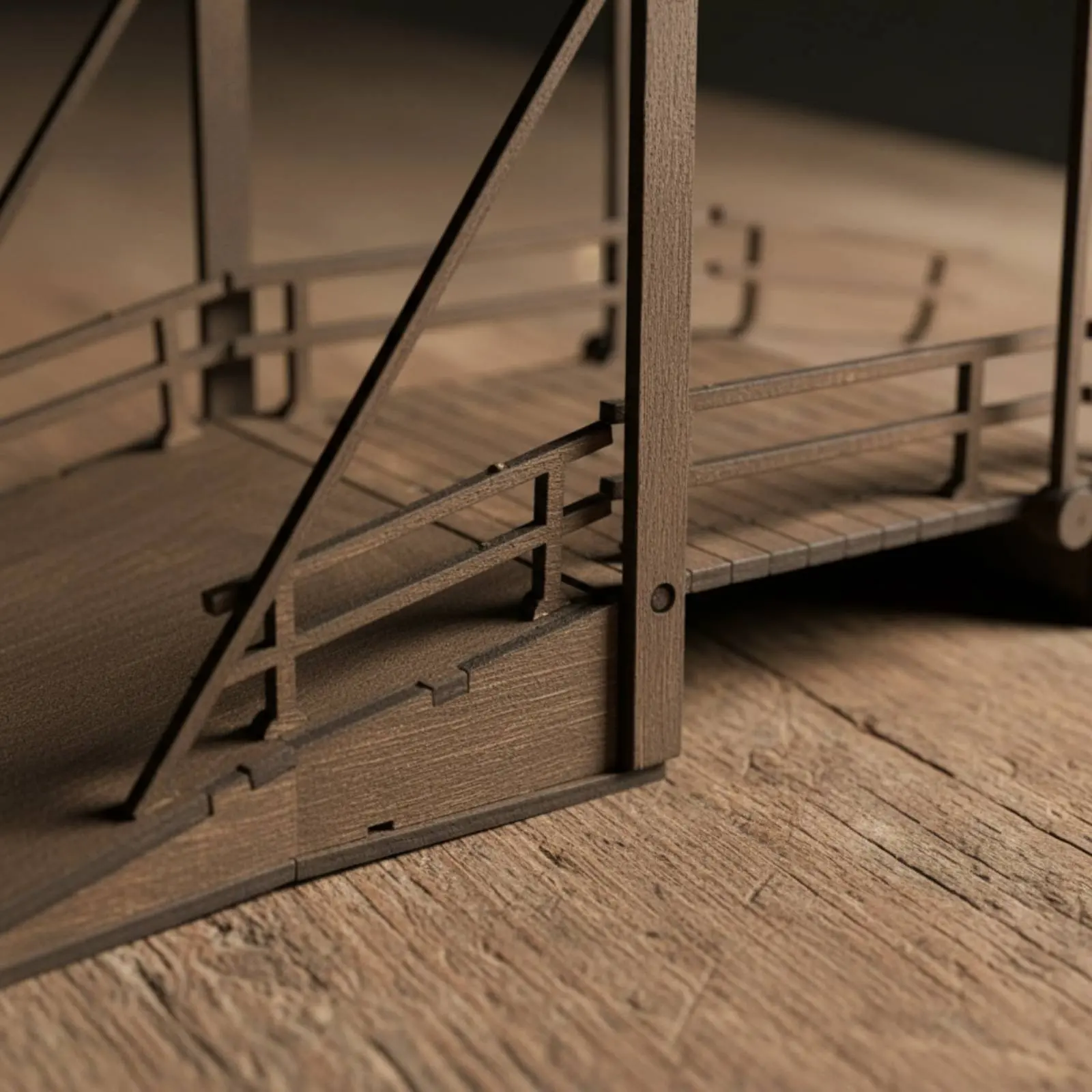 Kit maqueta puente retráctil madera Segunda Guerra Mundial - imagen 2