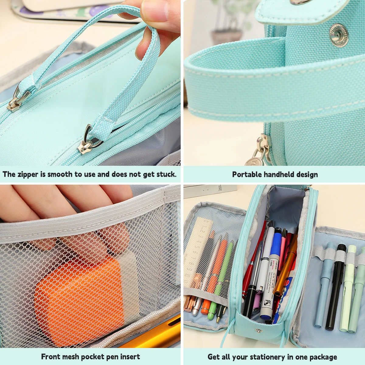 Estuche portalápices Kawaii multitono para niños - imagen 3