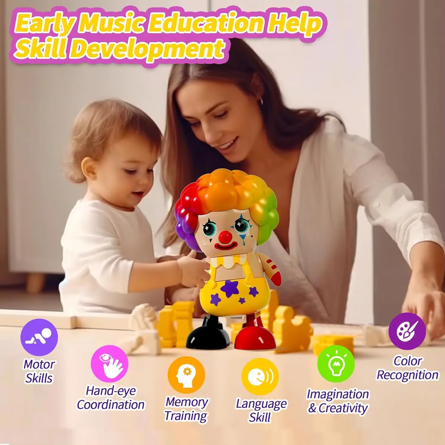 Payaso musical interactivo para bebés – Baila con luces - imagen 2