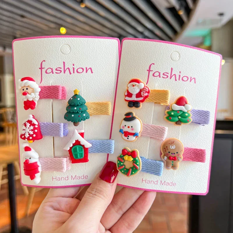 Horquillas navideñas para el cabello – Pinzas con muñeco de nieve para niñas - imagen 3