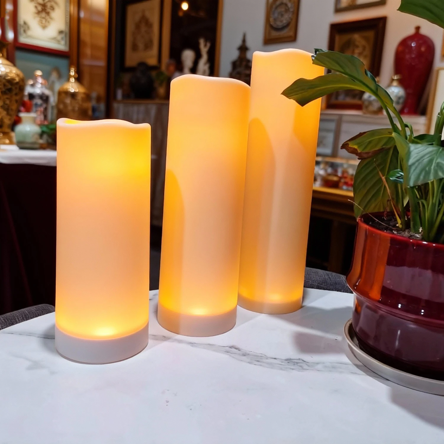 Velas LED sin llama con mando a distancia impermeables para decoración - imagen 3