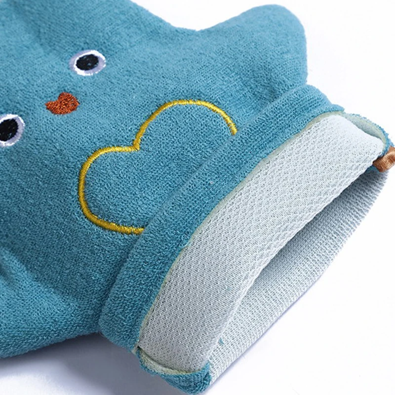 Guante de baño mostrando detalle del interior