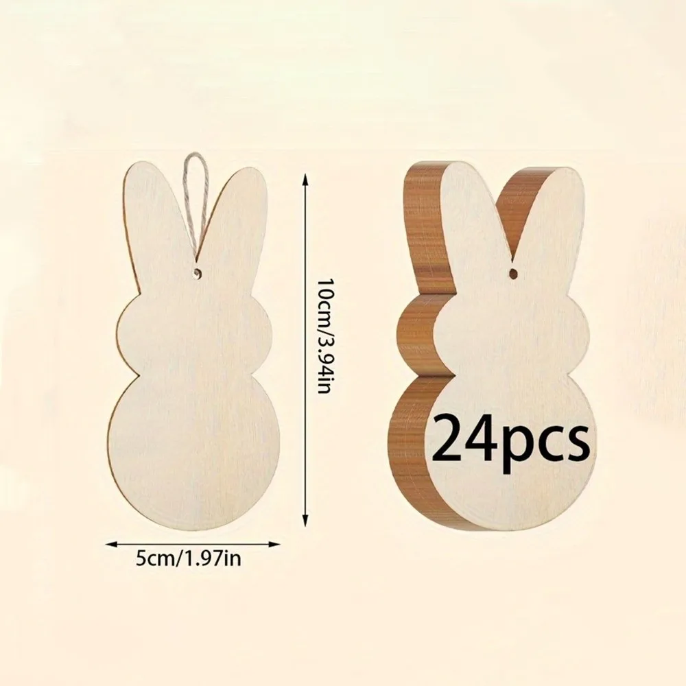 Set de juguetes de madera para pintar conejito Pascua infantil - imagen 4