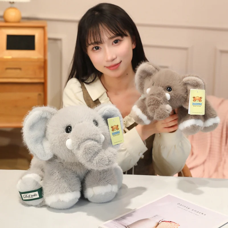 Peluche de elefante gris suave y esponjoso, regalo infantil - imagen 3