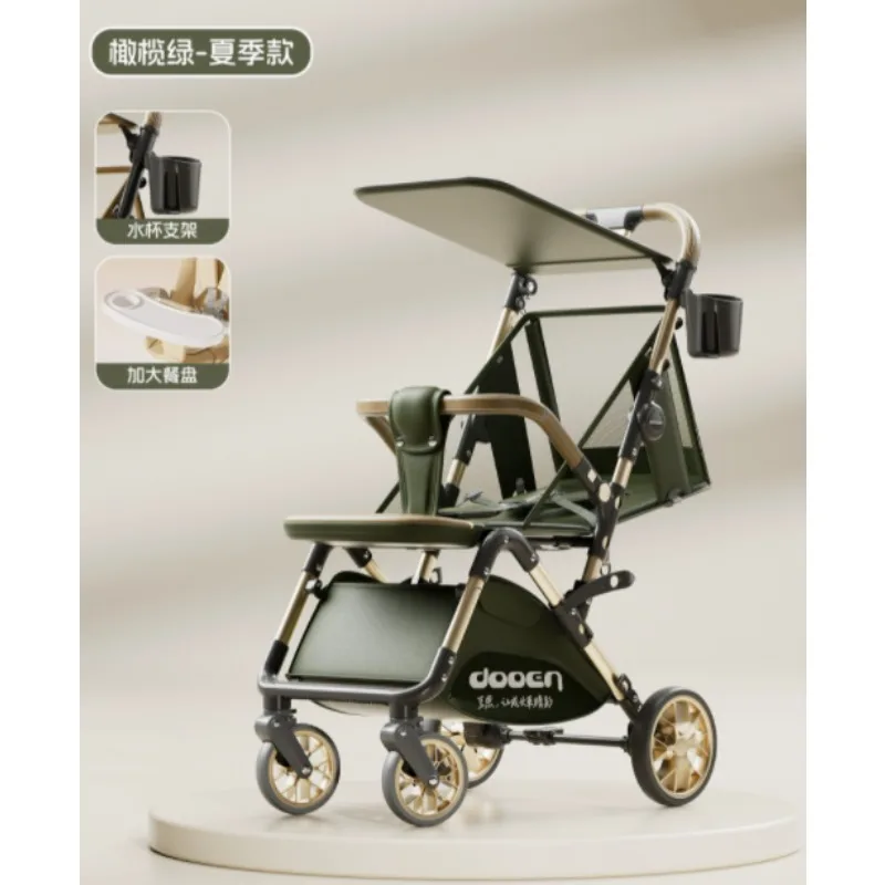 Cochecito de bebé plegable ligero con reclinable