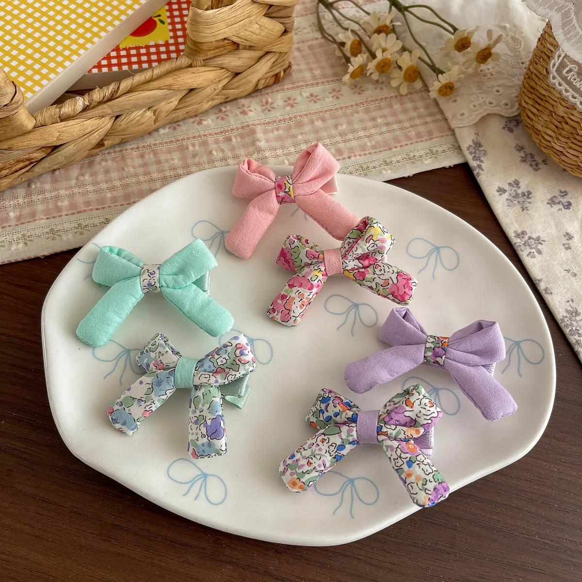 Pinza para el pelo infantil con lazo floral delicado primavera - imagen 5