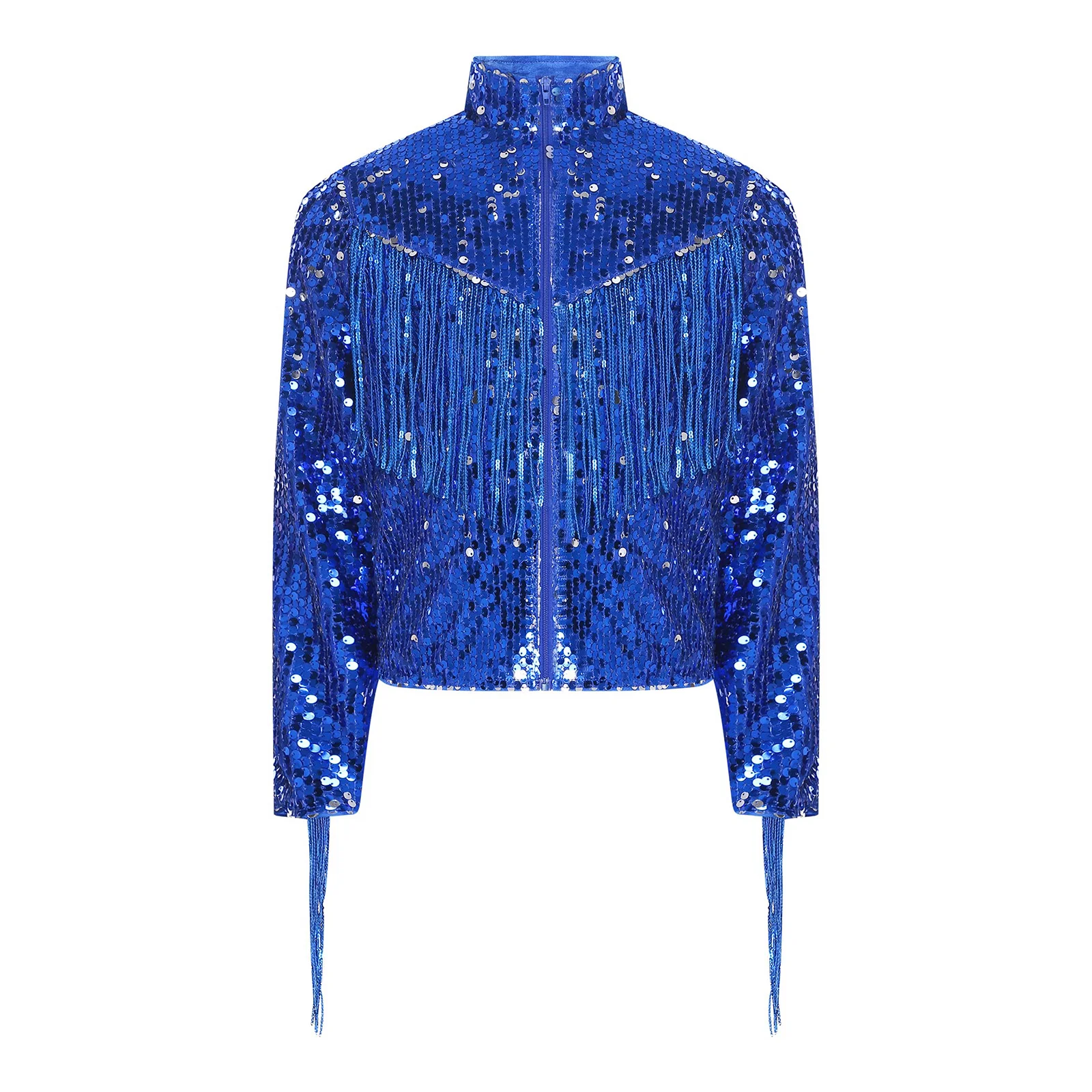 Chaqueta con lentejuelas y flecos estilo disco para niños manga larga - imagen 3