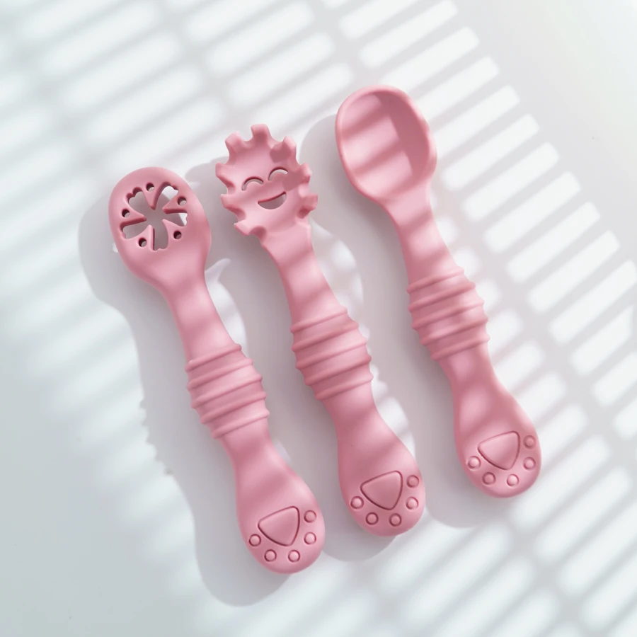 Cucharas de silicona para bebés - Cubiertos de entrenamiento - imagen 5