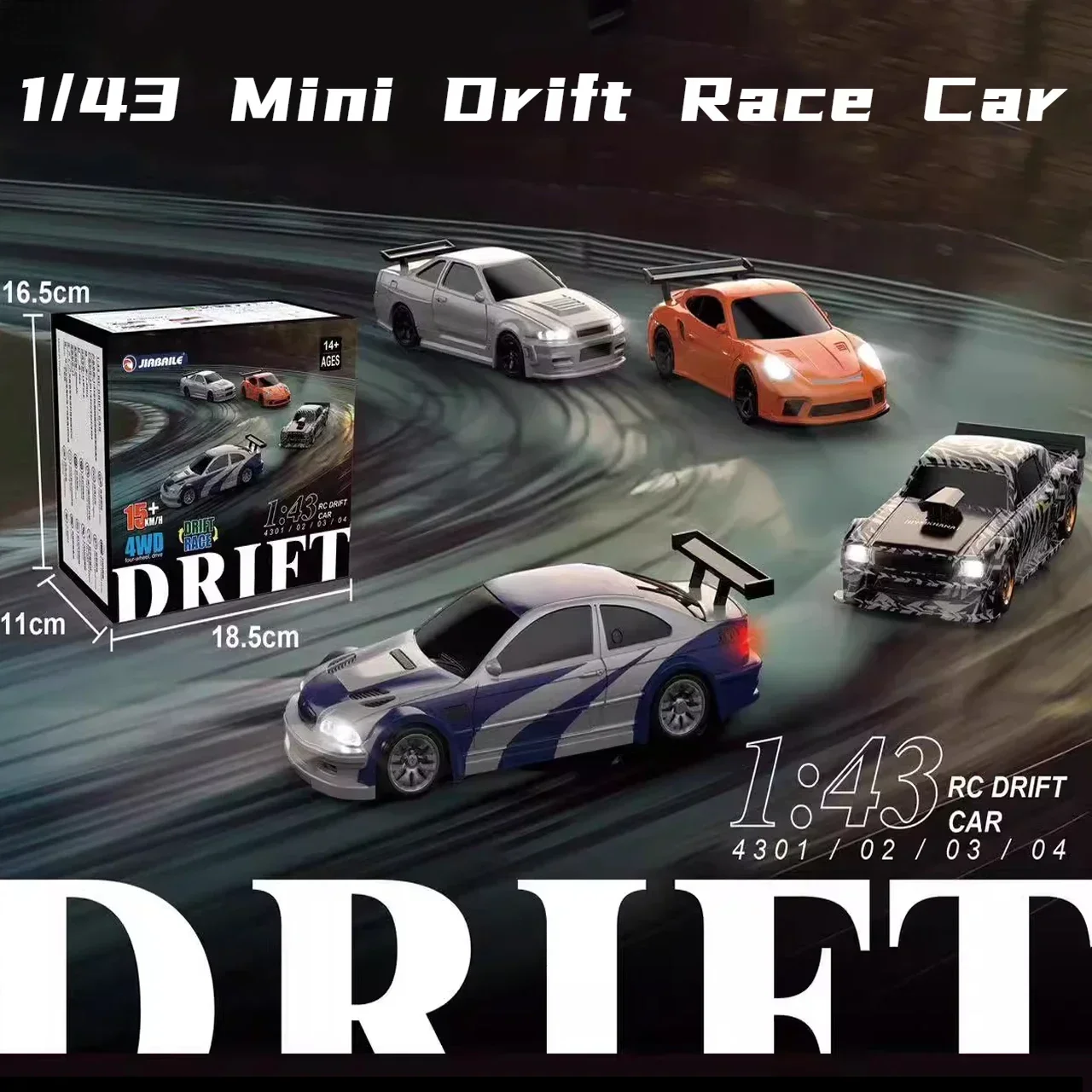 Coche teledirigido drift de carreras tracción total para niños