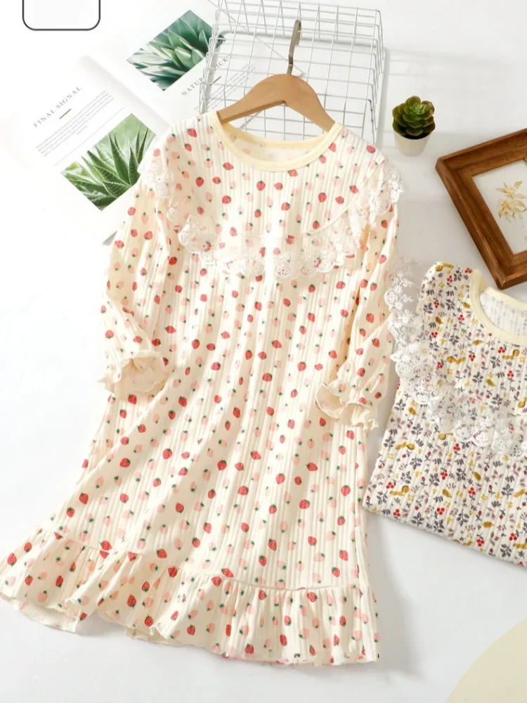 Camisón de algodón floral para niña – Pijama cómodo transpirable - imagen 3