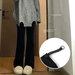Pantalones de embarazo negros de cintura alta con soporte vientre