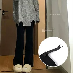 Pantalones de embarazo negros de cintura alta con soporte vientre